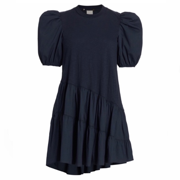 cinq a sept Dresses & Skirts - $295 CINQ A SEPT Caitlin Puff-Sleeve Asymmetrical Mini Dress